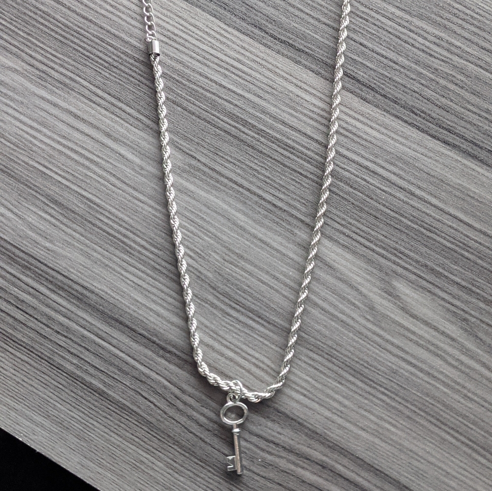 cable chain with key pendant | silver | 52cm